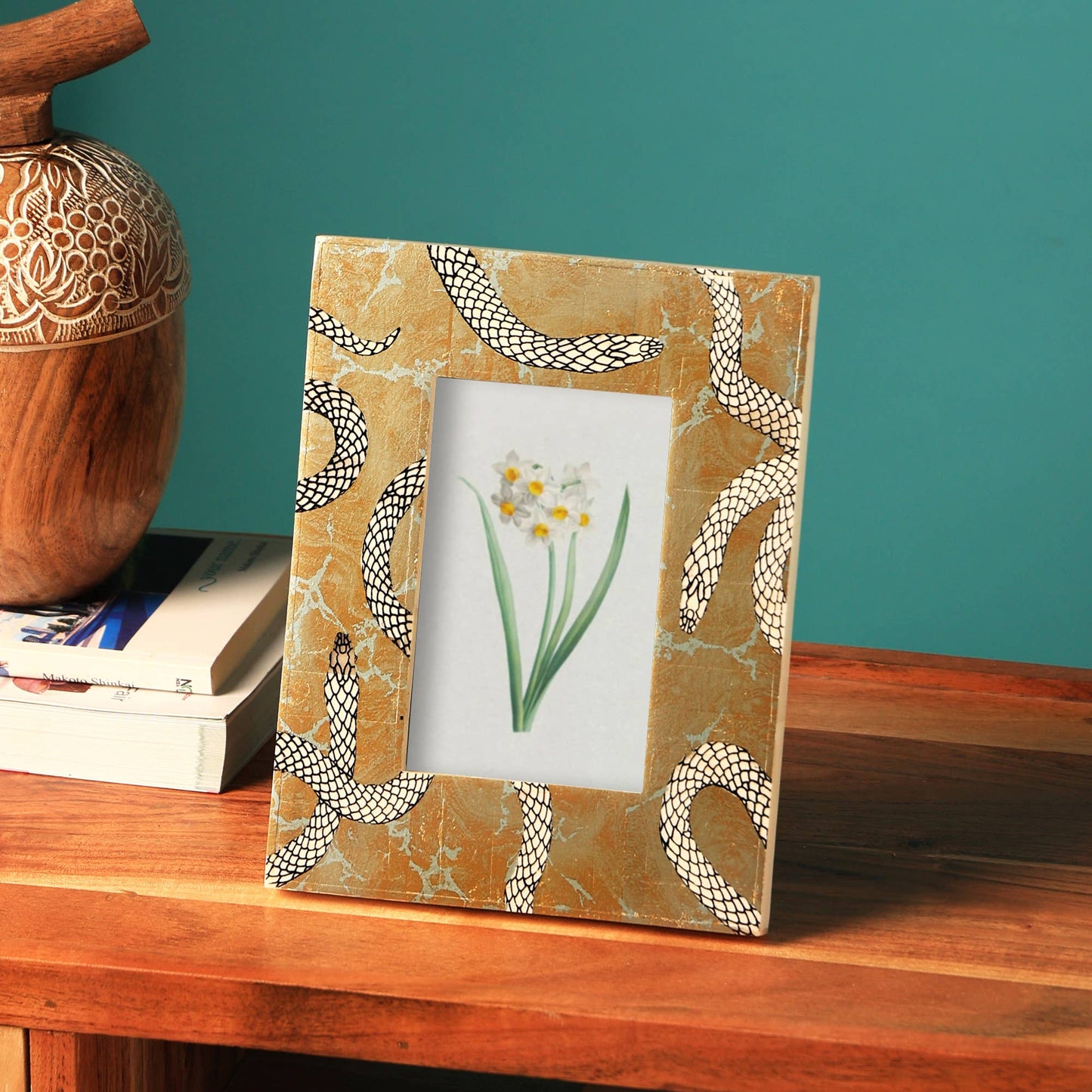 Verdis Gold Foil Resin Frame with Snake Pattern