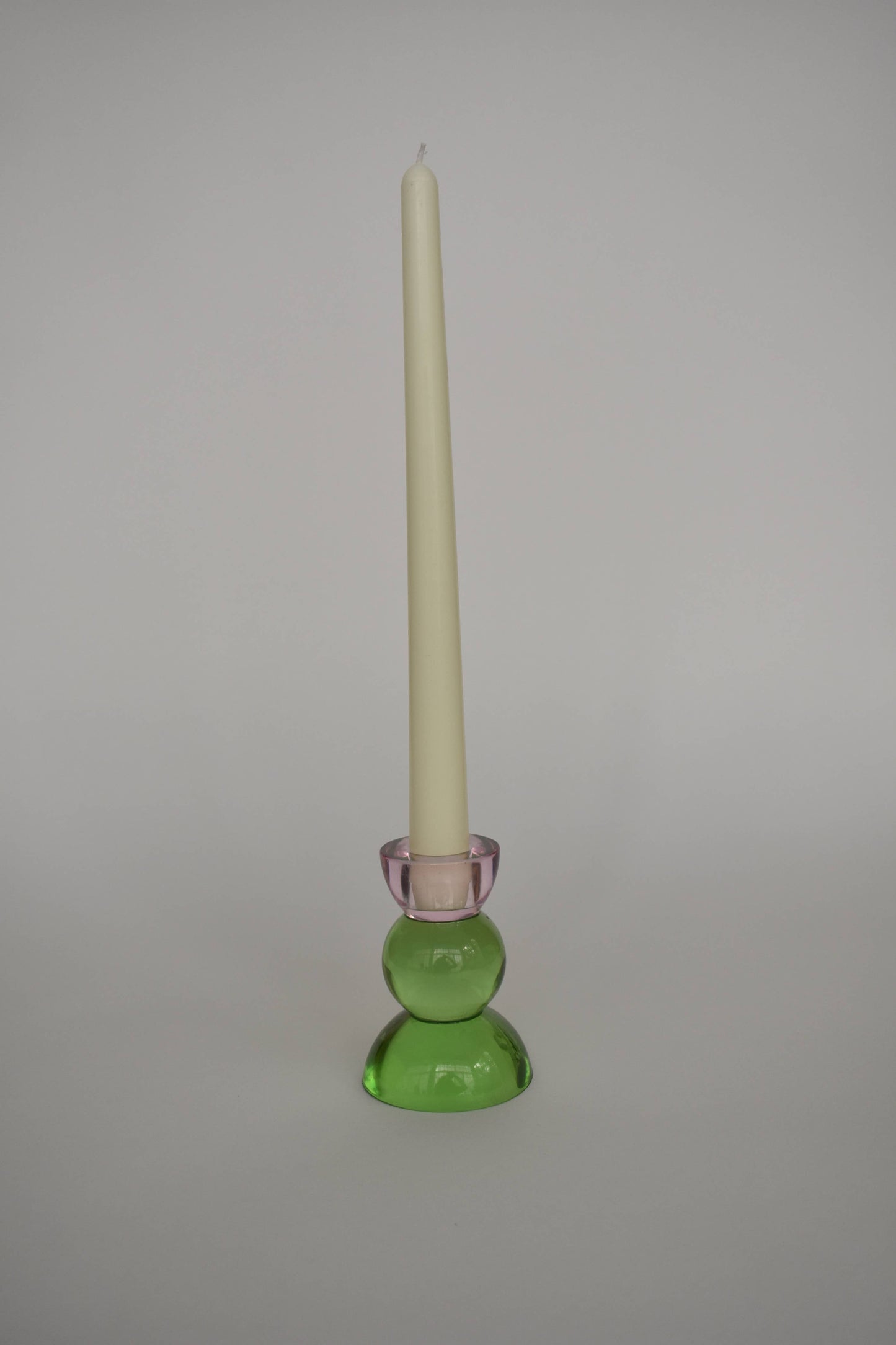 Rose Quartz and Peridot Green Taper Candle Holder