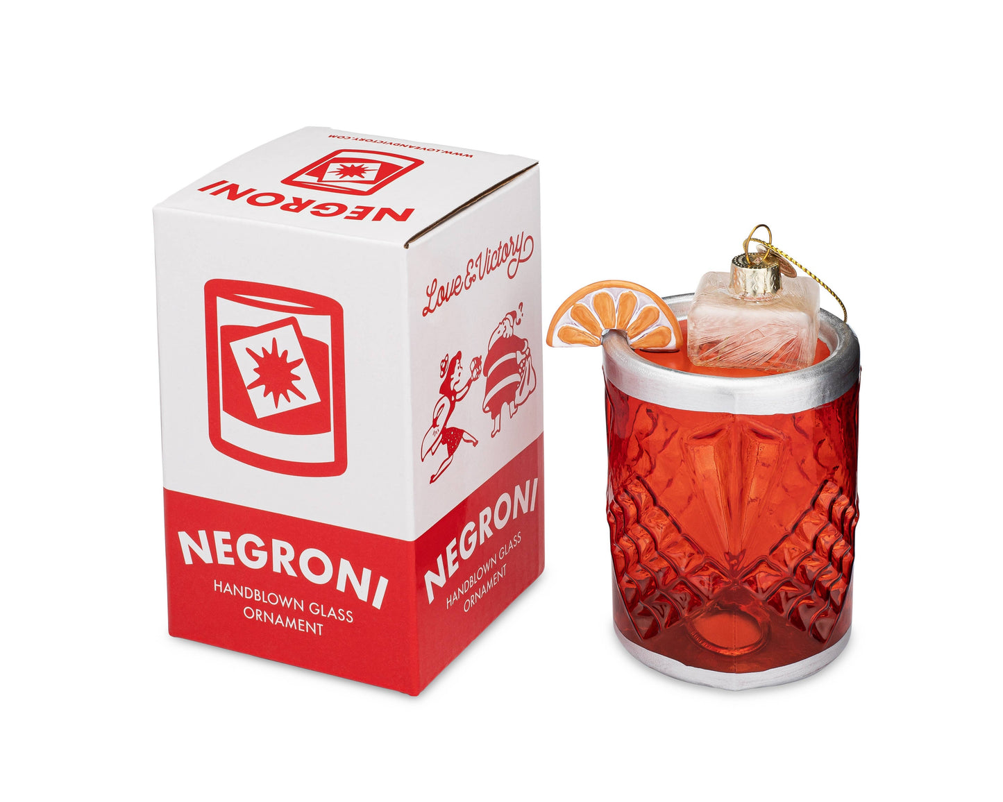 Negroni Cocktail Holiday Ornament Christmas Decor
