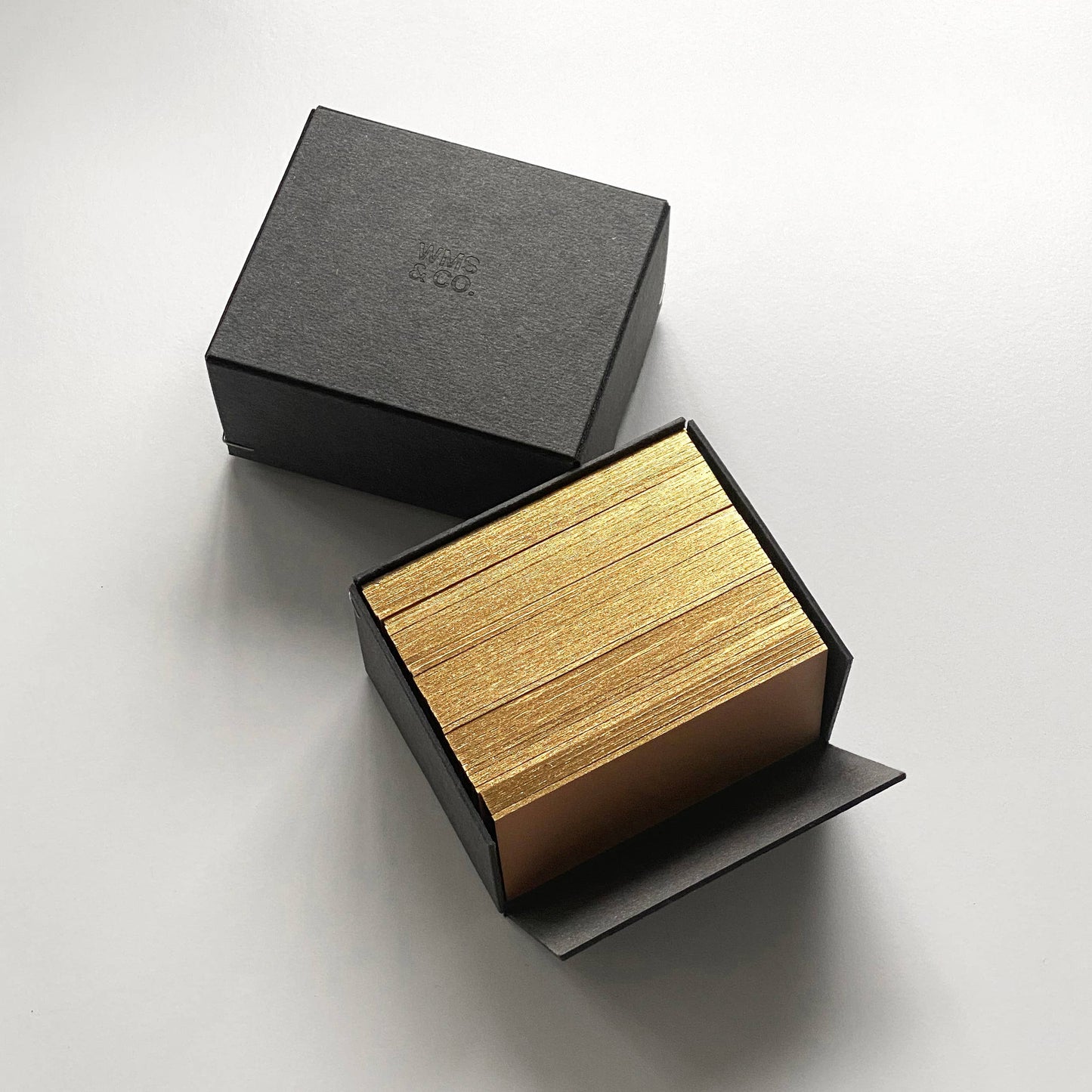 Greige Business/Place Cards with Gold Edging