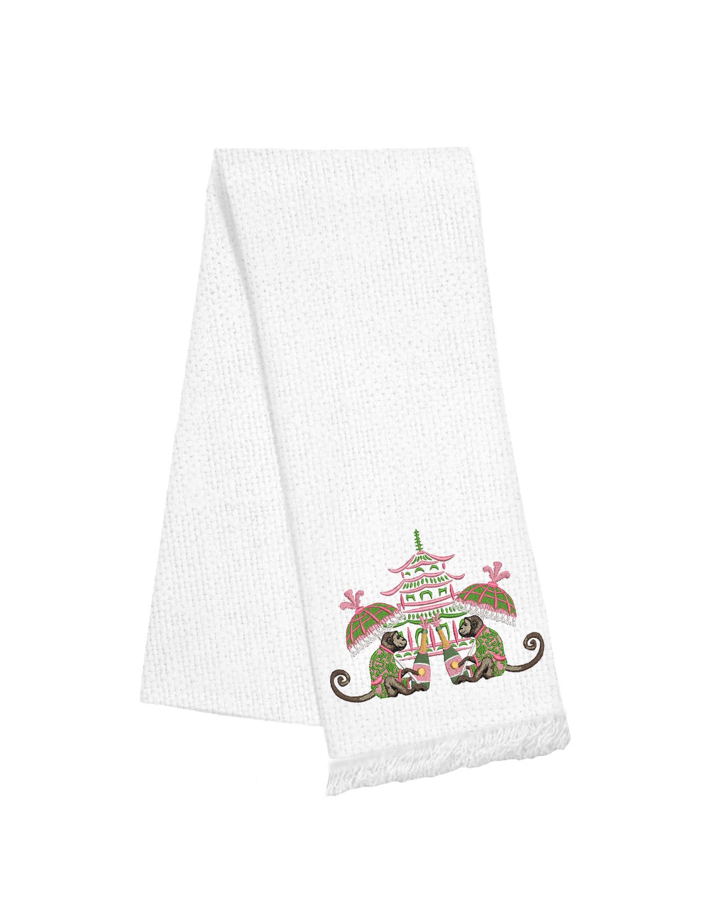 Fringe Linen Towel - Champagne Monkeys