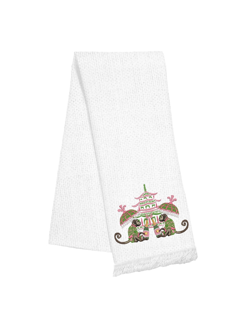 Fringe Linen Towel - Champagne Monkeys