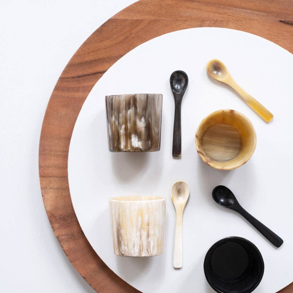 Mini Salt Cellar with Spoon: White