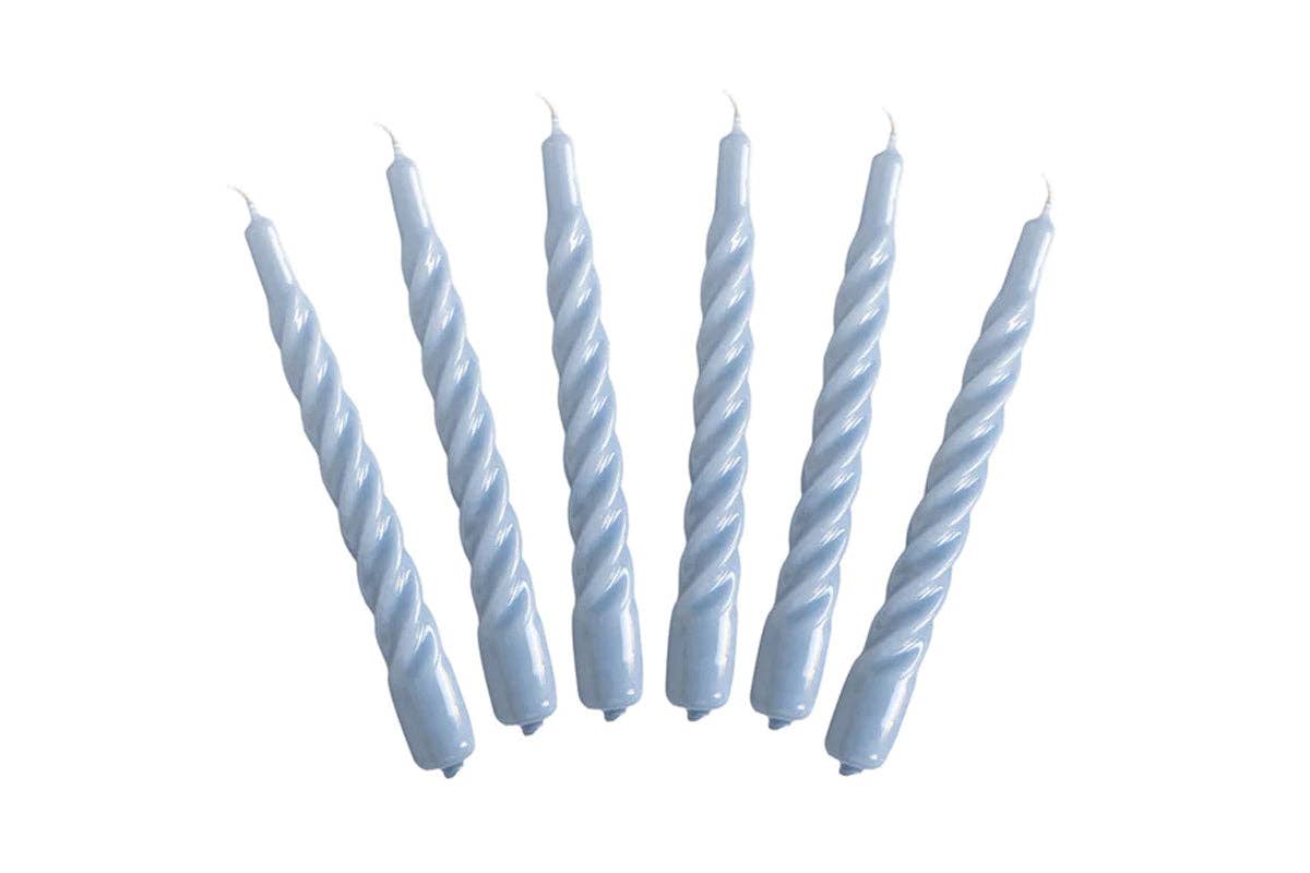 Denim Twisted Taper Candles, Set of 2
