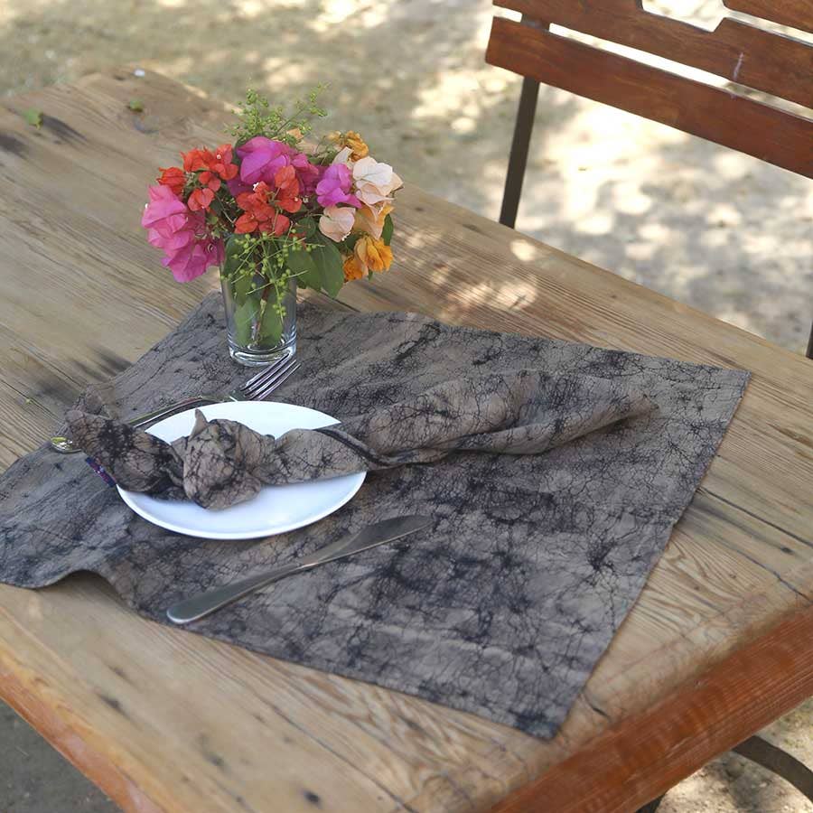 Hand Dyed Solid Organic Cotton Napkin (Set of 4)-Brown Night