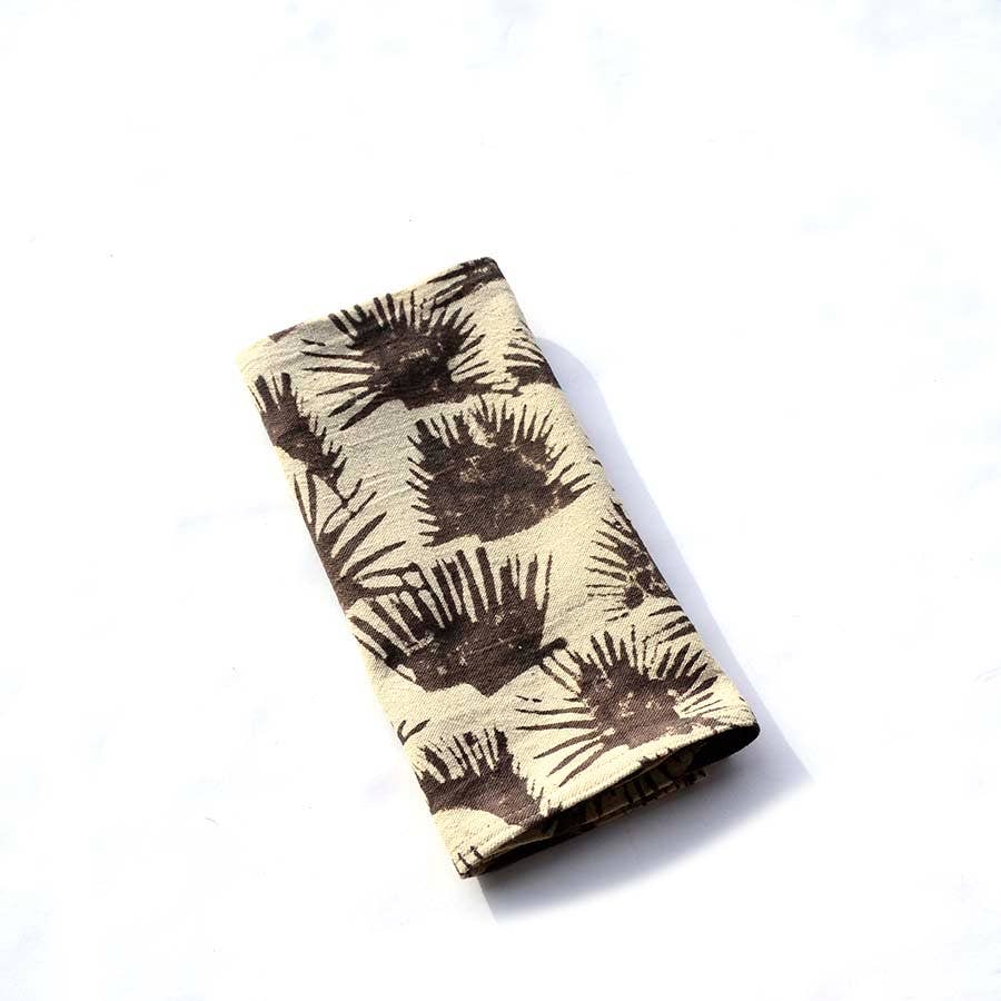 Fern - Black Organic Cotton Napkins - Set of 4: Dark