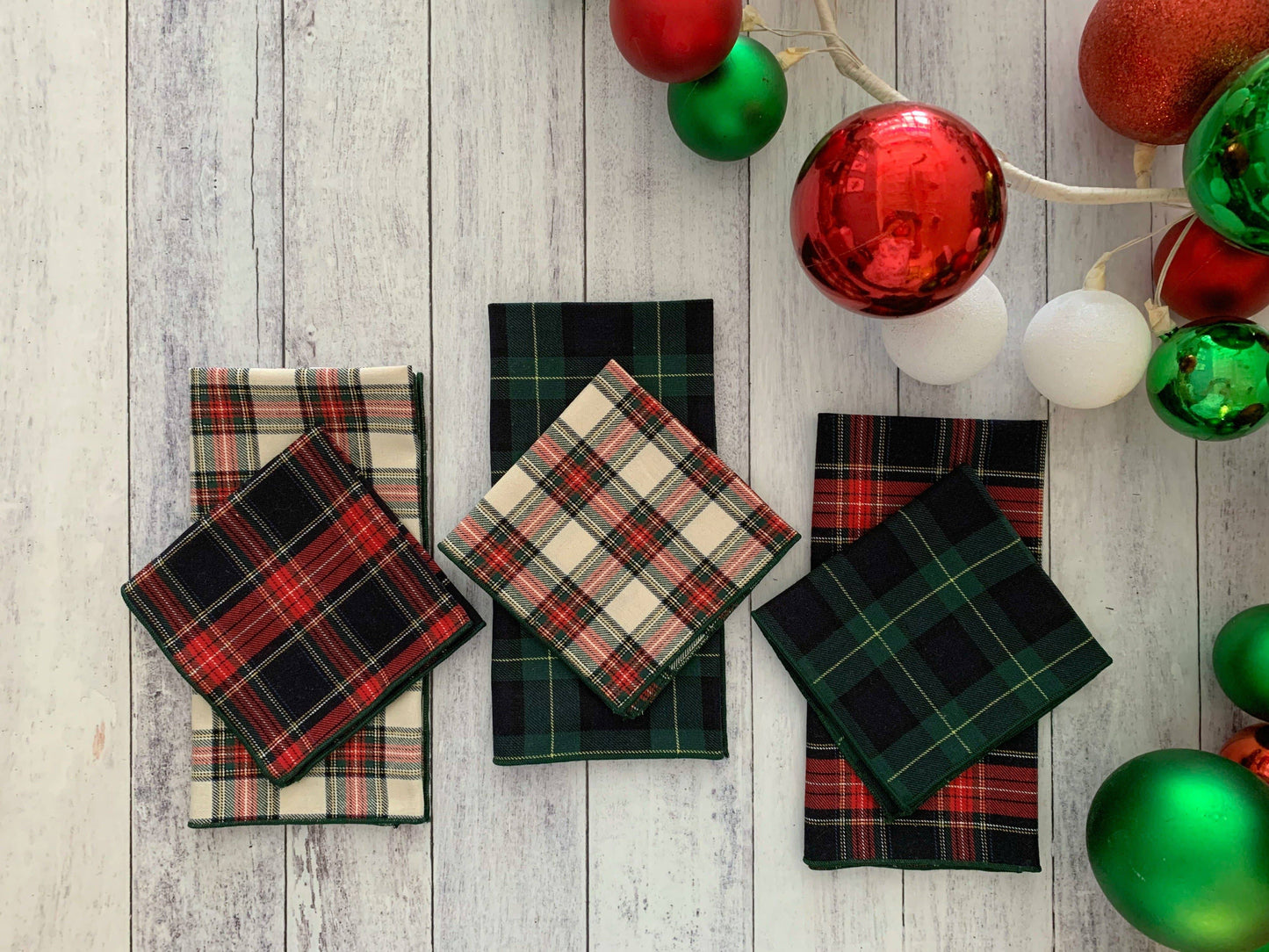 Traditional Tartan Cocktail Cloth Napkins- S/4