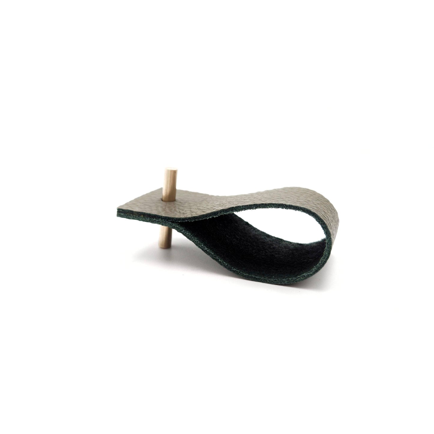 Napkin Rings, Olive green, 100 % leather: Brass | Set 4