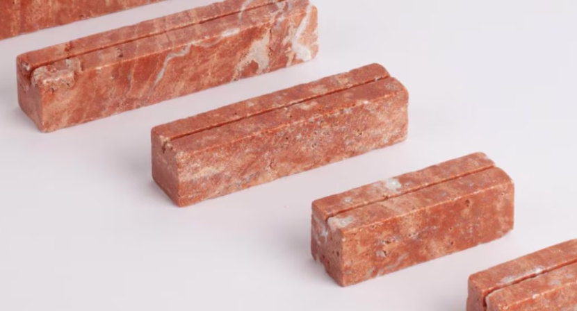 Pink Travertine Place Card Holders | Set 4