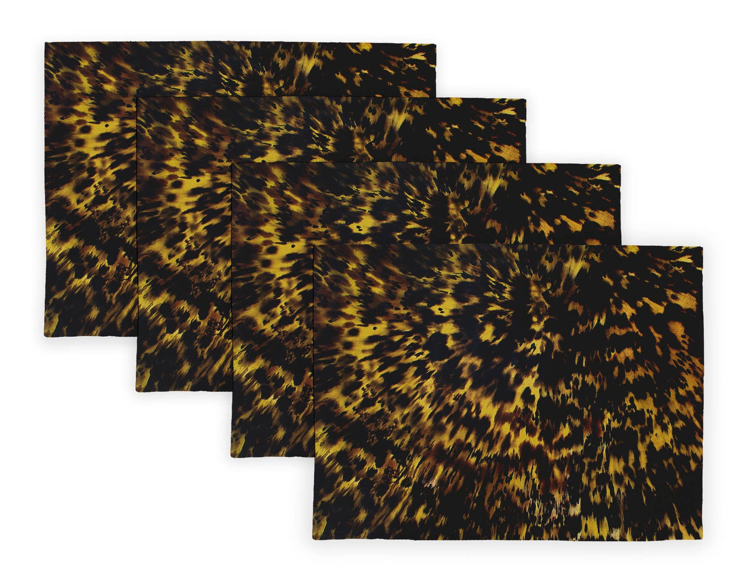 Tortoise Shell Linen Placemats: Round- Set of 4