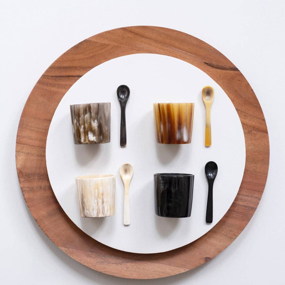 Mini Salt Cellar with Spoon: Brown