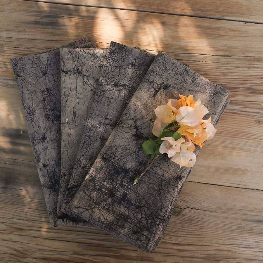 Hand Dyed Solid Organic Cotton Napkin (Set of 4)-Brown Night
