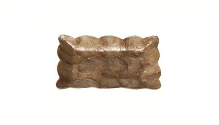 Capiz Mini Rectangular Tray w/Scalloped Edge: Blue