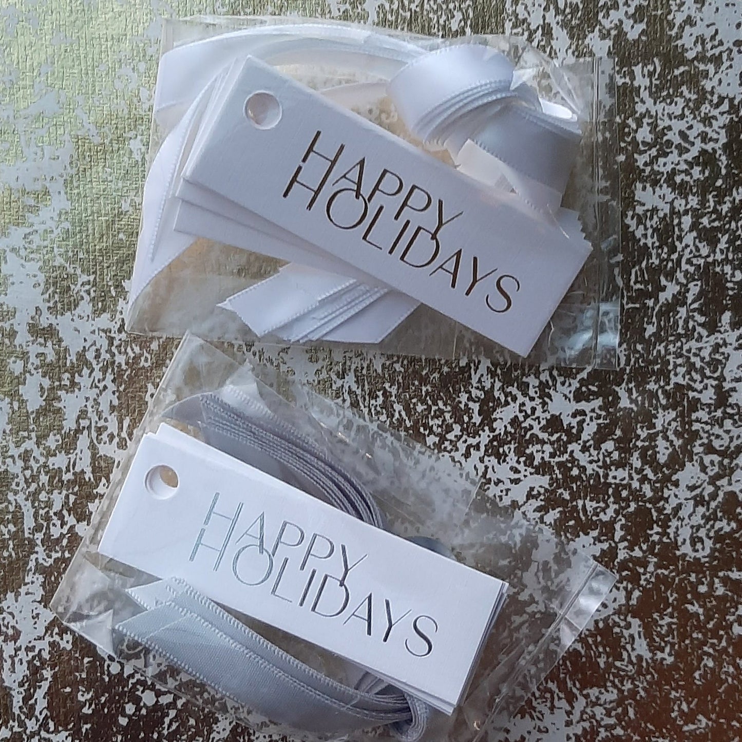 Happy Holidays Gift Tags Gold | Set of 10