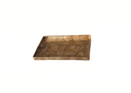 Capiz Small Rectangular Tray w/Straight Edge: Natural White