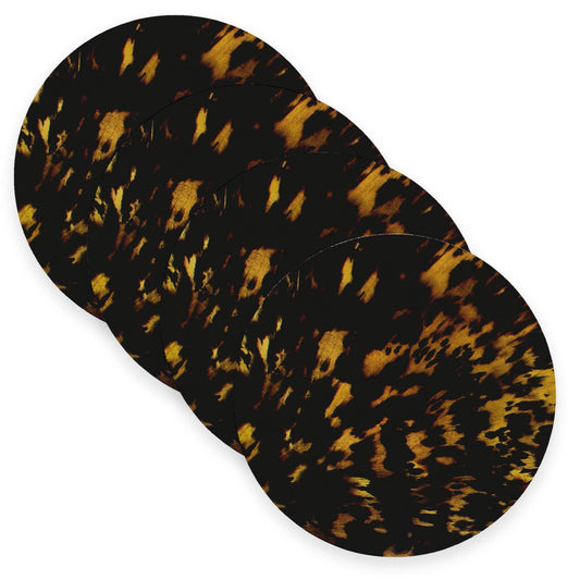 Tortoise Shell Linen Placemats: Round- Set of 4