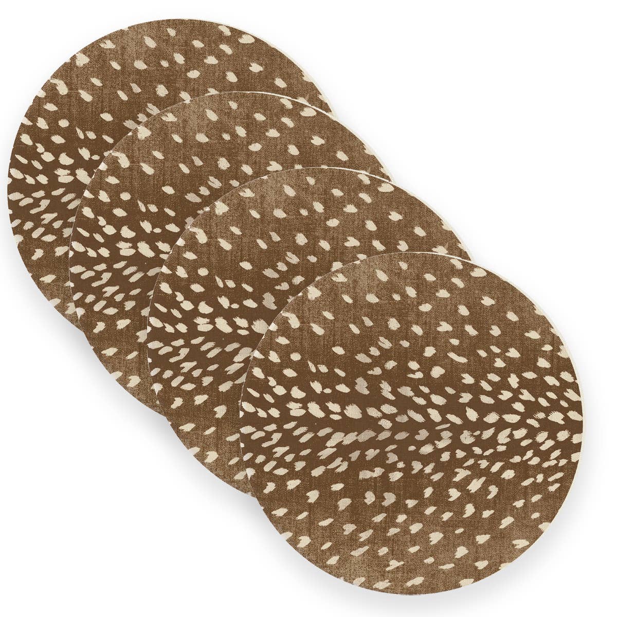 Rusty Antelope Linen Placemats: Round- Set of 4