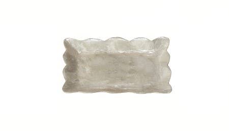 Capiz Mini Rectangular Tray w/Scalloped Edge: NATURAL WHITE