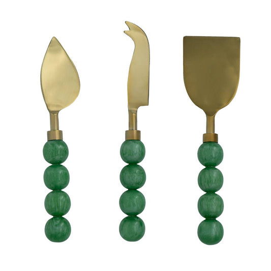 Bubble Cheese Knives Set of Three - Green