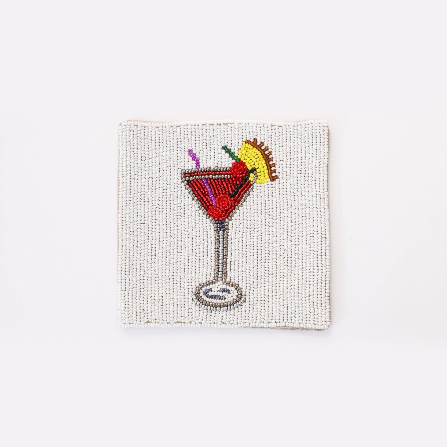 Beaded Drink Coaster, Set of 5 Coasters: One of each design