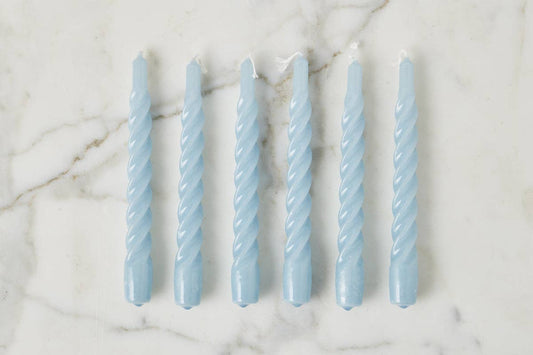 Denim Twisted Taper Candles, Set of 2