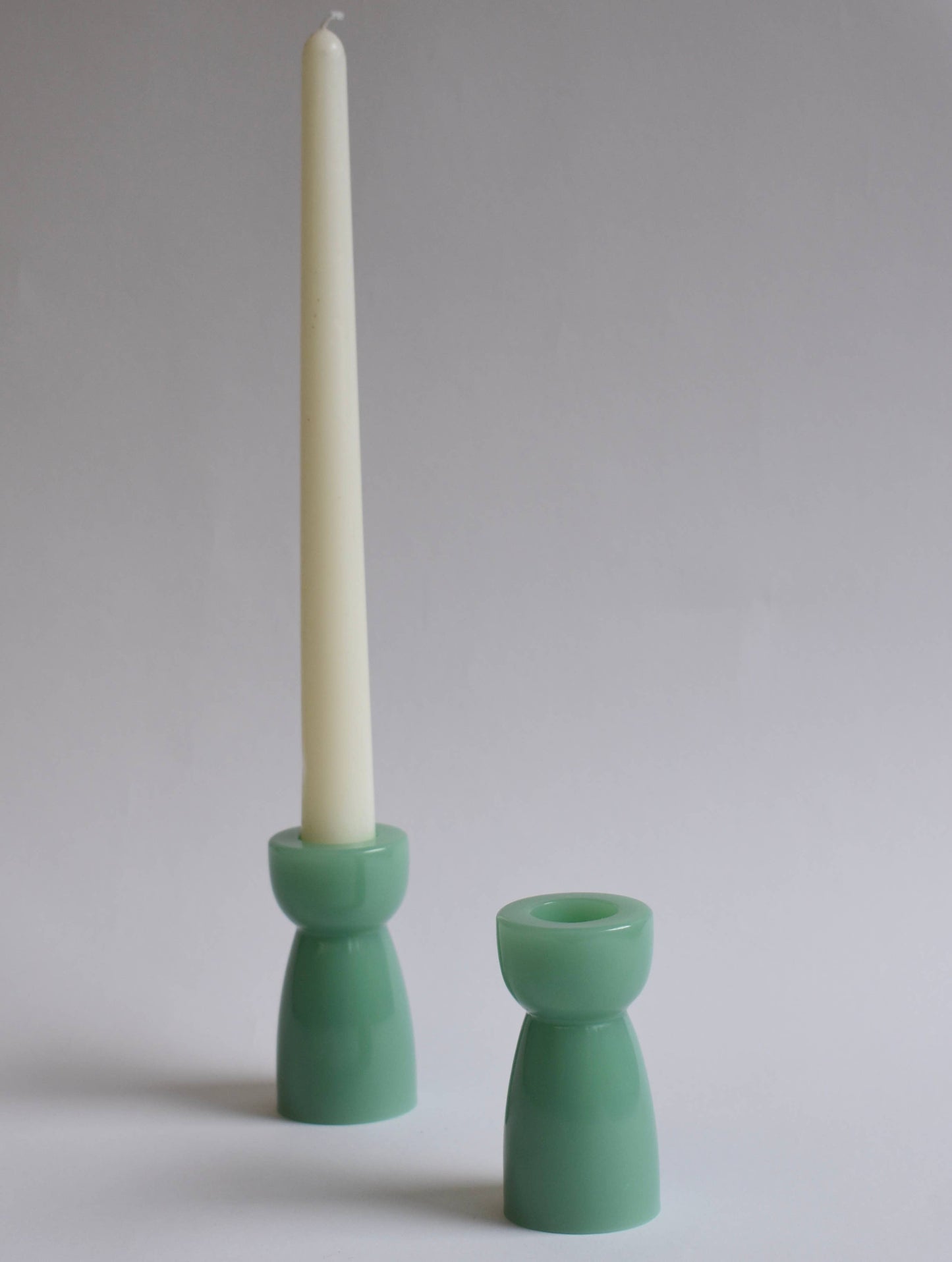 Jadeite Taper Candle Holder : Dark Jade