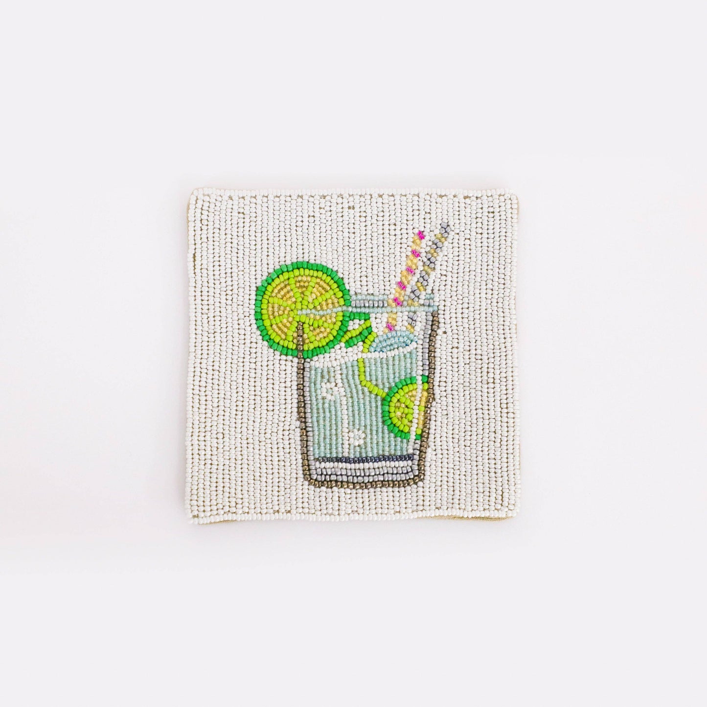 Beaded Drink Coaster, Set of 5 Coasters: One of each design