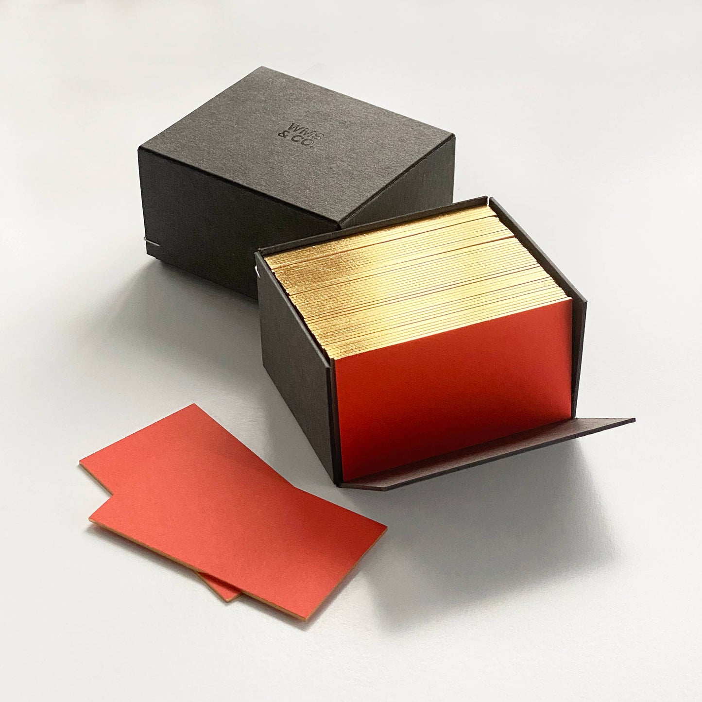 Red Business/Place Cards with Gold Edging