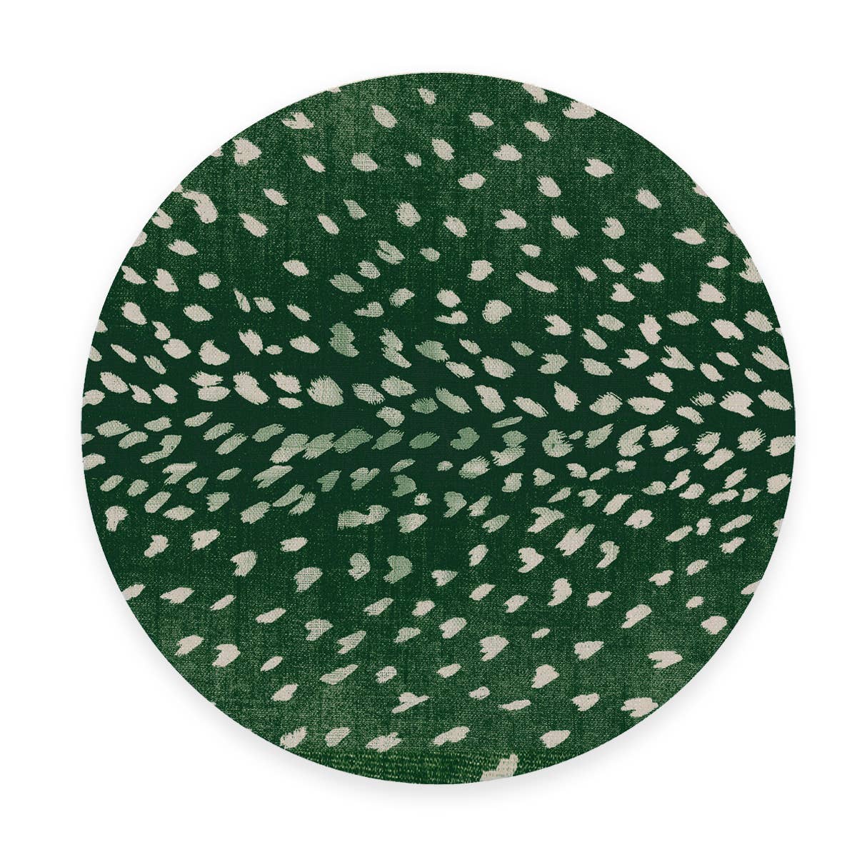 Hunter Green Antelope Linen Placemats: Round- Set of 4