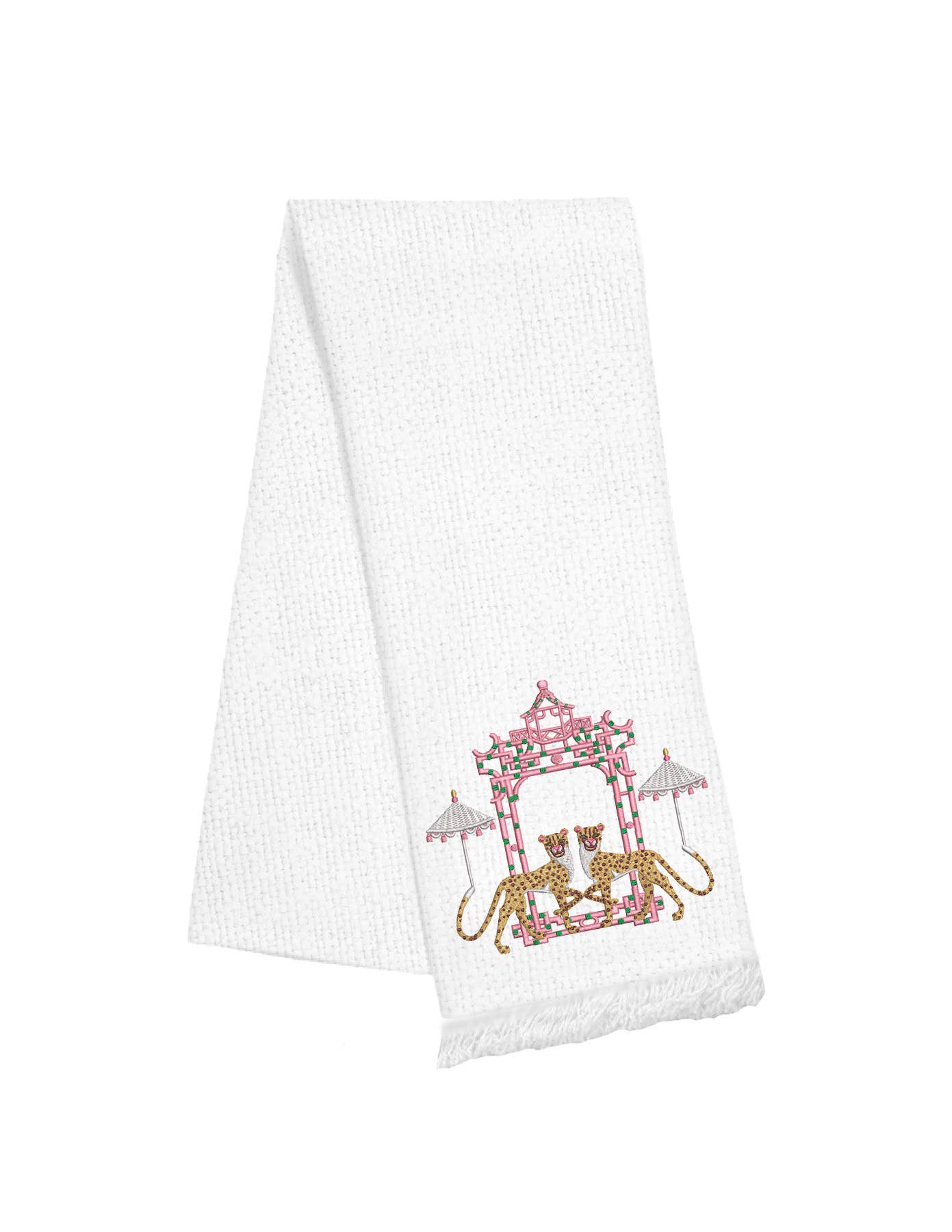 Fringe Linen Towel - Cheetahs