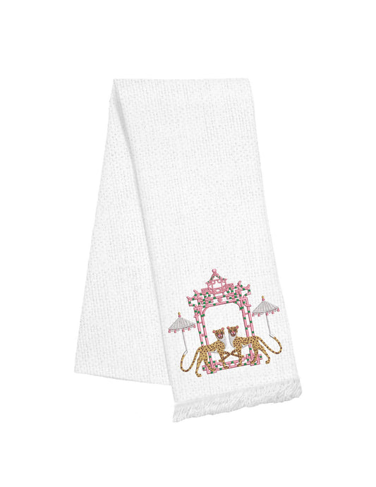 Fringe Linen Towel - Cheetahs