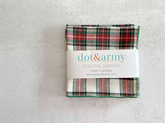 Traditional Tartan Cocktail Cloth Napkins- S/4