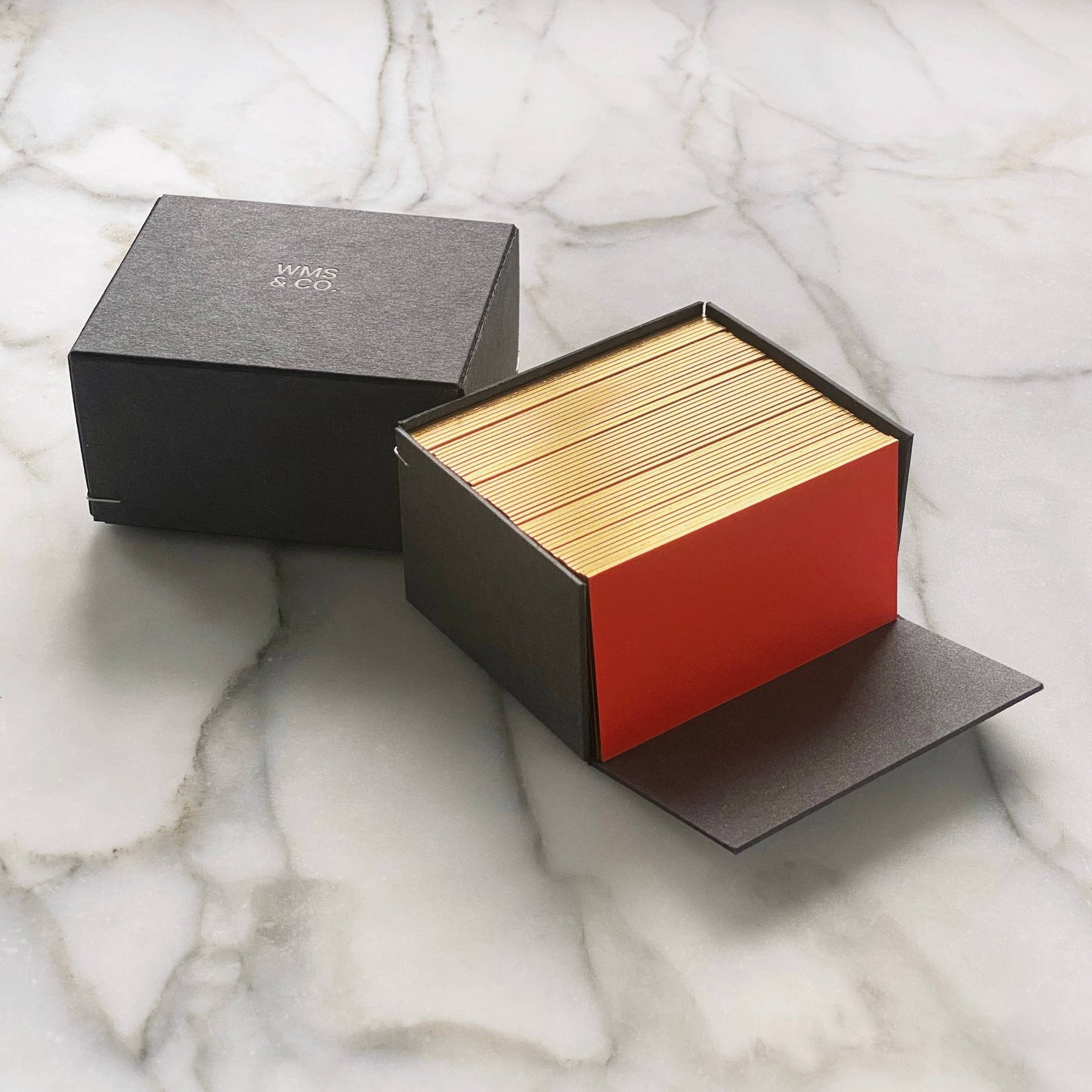 Red Business/Place Cards with Gold Edging