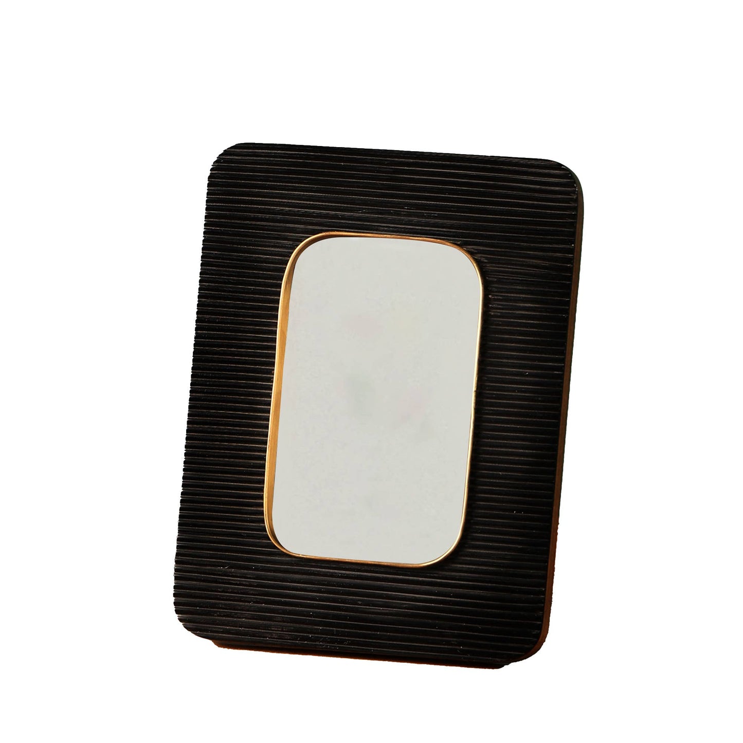 Brass Edges Ribbed Frame (Black)