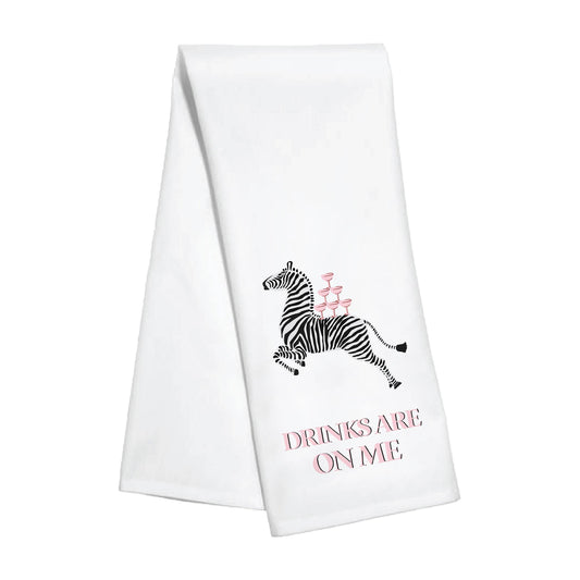 Kitchen Towel- Zebra Drinks on Me