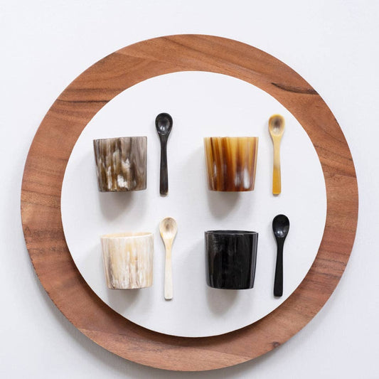 Mini Salt Cellar with Spoon: Brown