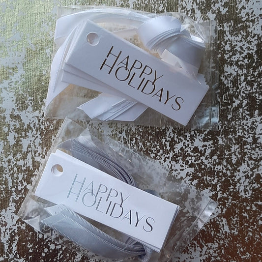 Happy Holidays Gift Tags Gold | Set of 10