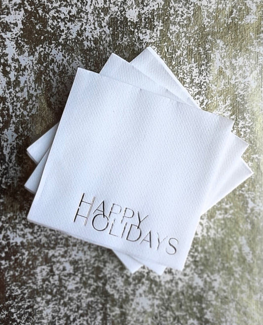 Ghost Host Happy Holidays Cocktail Napkins | Set of 50 (gold)