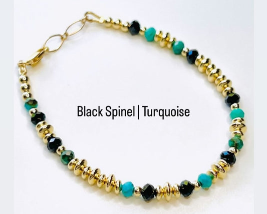 Ghost Host X Merci by KT Bracelets | Black Spinel & Turquoise